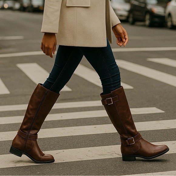Baretraps Cassidy Brown Knee-High Riding Vegan Boots Women’s Size 6 NWT - Picture 1 of 9